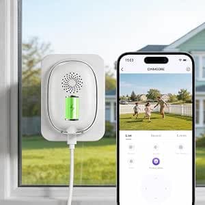 No Drill Window Security Camera, 2.5K 4MP Wireless/Wired WiFi Indoor/Outdoor Camera, Free AI Human/Vehicle/Pet Detection, 5000mAh Battery or Plug-in Power, Full Duplex Audio, 24/7 Recording