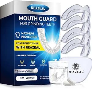 Mouth Guard for Grinding Teeth at Night: Mouth Guard for Sleeping - Comfortable & Reusable Night Guards for Teeth Grinding with Retainer Case