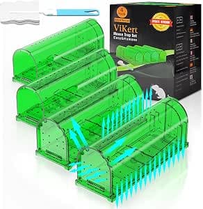 4 Pack 93 Holes Humane Mouse Traps Indoor for Home/Outdoor, Live Catch and Release Mice Traps, Easy to Set and Reusable, Safe for Family and Pets