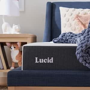 LUCID Memory Foam Mattress – 20 cm Thick – Infused with Cooling Gel & Bamboo Charcoal, Oeko-Tex, 80 x 190 cm, Single, White