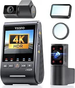 【Bundle: A329S 3CH+CPL-600】 VIOFO A329S 4K 3 Channel Dash Cam, 4K Front + 2K Cabin Fisheye (210°) + 2K Rear, Power Saving Parking Mode, Wi-Fi 6 App Control, 3 STARVIS 2 Sensors