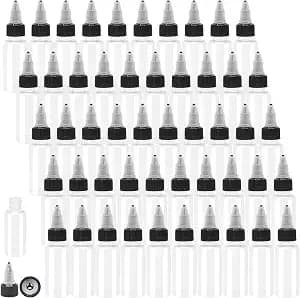 50PCS Plastic Dropper Bottle, 1oz Dispensing Bottles Applicator, 30ML Empty Squeeze Dropper Bottles with Twist Top Cap