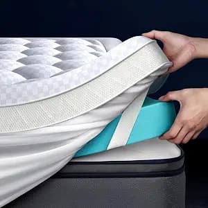 5 Inch Mattress Topper Combination, Dual Layer 2.5" Pillow Top Mattress Topper Plus 2.5" Cooling Gel Infused Memory Foam Mattress Pad Queen