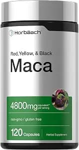Horbäach Maca Root Capsules for Men and Women | 120 Pills | High Potency Extract | Non-GMO and Gluten Free Formula
