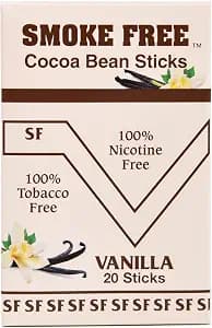 Smoke Free Vanilla Flavor Cocoa Bean Sticks, One Pack Nicotine Free - Herbal Cigarettes - Tobacco-Free - Non-Habit Forming Cigarettes - Quit Smoking- 20 Sticks