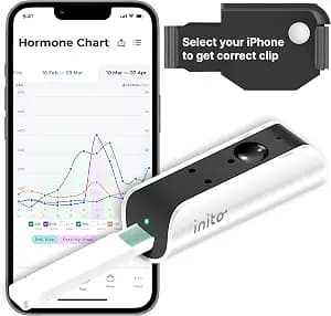 Inito Fertility Monitor & Hormone Tracker for Women | Estrogen, LH, PdG (Urine Metabolite of progesterone), FSH | Track and Confirm Ovulation | Includes 15 Strips (Compatible with iPhone 16 Pro Max)