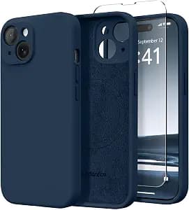 Magnetic for iPhone 13 Case, Compatible with MagSafe, [Full Camera Protection][Screen Protector] Silicone Shockproof Protective Phone Case for iPhone 13 6.1", Cobalt Blue