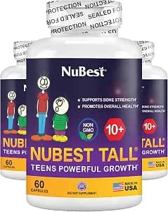 NuBest Tall 10+ - Advanced Bone Strength Formula - Supports Immunity, Healthy Development & Optimal Wellness - for Children (10+) & Teens Who Drink Milk Daily | Pack 3 | 3 Months Supply