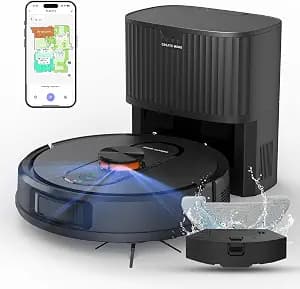 Robot Vacuum and Mop with Self-Emptying, Robotic Vacuum with 90-Day Hands-Free, Mapping, 5000Pa, LiDAR Navigation, Cleaning, Wi-Fi/App/Alexa Control, No-Go Zones,Ideal for Pet, Hard Floors, Carpet
