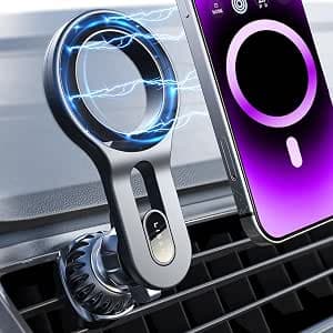 LISEN Fits MagSafe Car Mount Upgrade 18 Magnets Fit iPhone 17 Pro Max Car Phone Holder Mount Support Cellulaire Auto Magnetic Phone Holder Car Air Vent for Magsafe Accessories iPhone 17 16 15 14 13 12