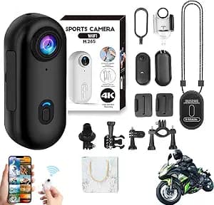 HD Action Camera, The Snap Cam, POV Camera, 1080p/4k Mini Wearable Body Adventure Action Cameras with Audio, Video, Mount Anywhere, for Vlogging, Cycling, Diving (Black, 4K)