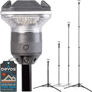 Devos Outdoor LightRanger 1200 - High-Performance LED Tripod Lantern with Adjustable Height, 9 Feet Tall with 1200 Lumens Brightness, and Long Battery Life.