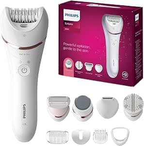 Philips Epilator Series 8000, Wet & Dry Epilator for Legs, Body & Feet, BRE740/14