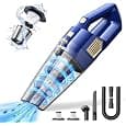 Handheld Vacuum Cordless 15000PA Car Vacuum 3-in-1 Hand Held Vacuums 1.1 Pounds Hand Vac Cordless Rechargeable One-Touch Empty for Cleaning Cars Offices Homes Pet Hair and Dust (Blue)