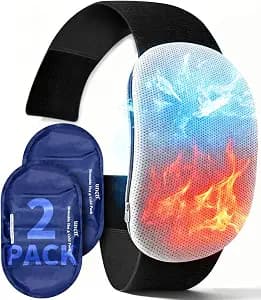 Extra Large Ice Pack for Back Pain Relief Machine Washable, 2 Pack Reusable Gel Ice Packs Bag for Lower Back Pain, Sciatica, Herniated Disc, Lumbar Surgery, Adjustable Strap Fits Waist 24-62 Inches