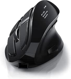 CSL - Optical Vertical Mouse Wireless - Wireless Mouse - Wireless Mouse with OLED Display - 2.4 GHz - Against Mouse Arm - with Kailh Switches - Vertical Mouse Ergonomic Design - Programmable Buttons