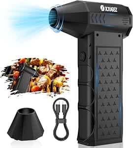Compressed Air Blower with Removable Nozzle, Electric Dust Collector 130,000 rpm, 4 Speed, Electric Blower for PC, Keyboard, Car, Leaves, Snow, Barbecue, Star Design