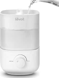 LEVOIT Humidifiers for Bedroom, 2.5L Top Fill Cool Mist Air Humidifier for Baby Nursery, Plants, Ultrasonic, Auto Shut-off, BPA Free, Quiet, Knob Control, 360° Nozzle