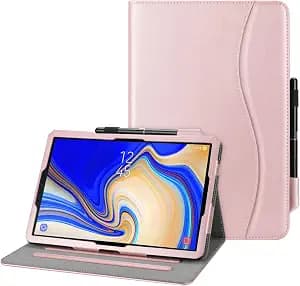 Fintie Case for Samsung Galaxy Tab S4 10.5 2018 Model SM-T830/T835/T837, Multi-Angle Viewing Stand Cover with S Pen Protective Holder Auto Sleep/Wake Feature, Rose Gold