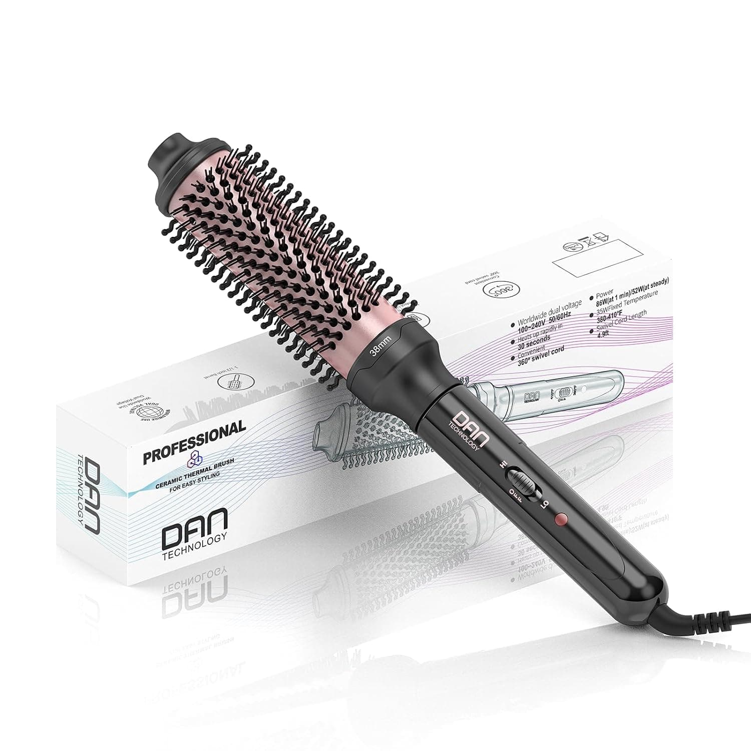DAN Thermal Brush,Heated Round brush, 1.5 Inch Ceramic Curling Brush
