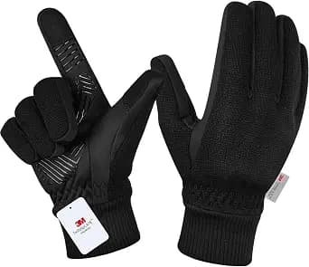 MOREOK Winter Gloves for Men/Women -10°F 3M Thinsulate Warm Touch Screen Snow Ski Bicycle Bike Gloves for Driving/Cycling/Running/Hiking