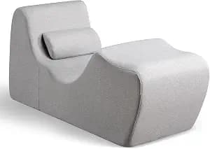 Zinus Lotus Zero Gravity Chaise Lounger, Foam Recliner for Living Room, Ergonomic Positioning for Better Relaxation, Pillow Included, No Assembly, Light Grey