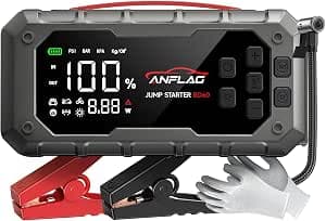 Jump Starter Power Bank for Cars with Compressor 160 PSI, ANFLAG 7000 A 26800 mAh Car Jump Starter Power Bank for All Petrol and 14.0 L Diesel Engine, Starter Power Bank with PD65 W Input/Output and LED Light