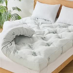 WhatsBedding 4 Inch Memory Foam Mattress Topper Queen for Back Pain Relief, Filled with Breathable Gel Memory Foam, Cooling Bamboo Viscose Air Layer, Supportive Pillow Top Mattress Topper