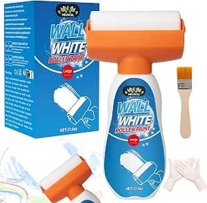 White Paint for Wall, 17.6 Floz Wall Touch Up Paint With Roller