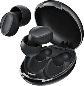 Ear Plugs for Sleeping, 2nd Upgrade 37 dB Noise Reduction for Side Sleepers, Soft Silicone, Reusable, for Hearing Protection in Work, Study and Travel, 4 Pairs with Portable Case