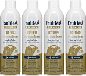 Faultless Premium Luxe Spray Starch (20 Oz, 4 Pack) Spray Starch for Ironing that Makes Your Clothes New Again, Use as a Spray on Starch that Reduces Ironing Time with No Flaking, Sticking or Clogging