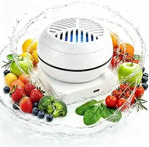 Fruit & Vegetable Purifier, Portable Wireless Deep Cleaning Device, USB Rechargeable Food Purifier for Fruits, Veggies, Meat and Rice, White