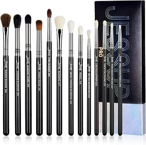 Jessup 13 x Professional Make-Up Eye Blending Brush Kit for Makeup, Eyeshadow, Blender Brush, Synthetic Makeup, 13 Pieces, Black T338