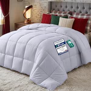 Utopia Bedding Fibre Duvet 140 x 200 cm, Siliconised Hollow Fibre, 370 g/m² (White, Bed 80-140 x 200 cm)