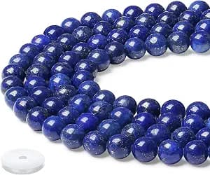 Natural Lapis Lazuli Beads 100Pcs 8mm Blue Beads Loose DIY Round Stone Bead for Bracelet Necklace Earrings Making