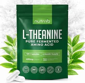 L Theanine 400mg | 120 Vegan Capsules - 4 Months Supply | Good Alternative to L-Theanine Powder, Gummies and Drops | UK Made L'Theanine Supplement