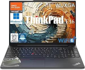 Lenovo ThinkPad E16 Gen 2 Business Laptop Computer, 16" FHD+, AMD 8-Core Ryzen 7 7735HS, 32GB DDR5, 1TB PCIe SSD, WiFi 6, Backlit KB, Fingerprint Reader, Windows 11 Pro, Type C Hub