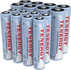 Tenergy High Drain AA and AAA Battery, 1.2V Rechargeable NiMH Batteries Combo, 8-Pack 2500mAh AA Cells and 8 Pack 1000mAH AAA Cell Batteries