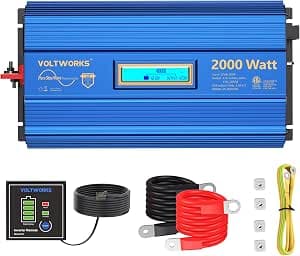 2000Watt Pure Sine Wave Power Inverter 12V DC to 110V-120V AC with CETL | Compatible with Lithium Battery Starlink for Off-Grid Solar RV Home Truck with 2.4A USB Ports & 1AC Terminal Block