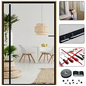 CHIYUNS Reversible Left Right Side Opening Screen Door Mesh Magnetic Closure Heavy Duty, Self Closing Fiberglass Bug Net with Magnet for Sliding Doors & Doorway, Pet Friendly, 72 x 82 inch