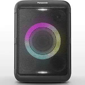 Panasonic BMAX Portable Speaker Bluetooth, 75W Bass Boost Long Battery Life, Wireless, 7 Light Colors & 12 Patterns w/Flash & Strobe Plug-in Guitar & Host Karaoke Party, SC-BMAX5