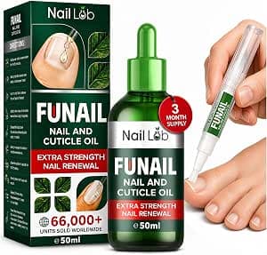 NAIL LAB Premium Fu Nail Elixir for Toenails - 50 ml | Includes 3 ml Pen & File | Extra Strong Nail Care Strengthener | Contains Tea Tree Oil | Repair Damaged Nails & Cuticles | Anti-Fungus Supplies