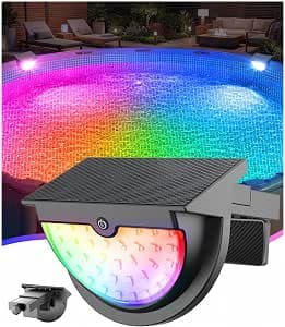 DeeprBetter 2026 Verbessert Poolbeleuchtung Solar, Farbwechsel LED Pool Beleuchtung mit 10 Lichtmodi, IP68 Wasserdicht Solar Pool Lichter & Teichbeleuchtung, Poollampe Schwimmlichter Solar für Garten