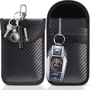 lanpard Faraday Pouch for car Keys,2 Pack Faraday Bag | Car Key Signal Blocking Pouch | Keyless Entry Car Keys Case | RFID Blocker Bag for Car Security | Anti-Theft Remote Entry Keyless Protect(M)