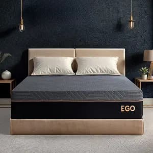 MLILY EGOHOME 12 Inch Twin Mattress,Copper Gel Cooling Memory Foam Mattress for Back Pain Relief,Therapeutic Mattress Bed in a Box, Made in USA, CertiPUR-US Certified, 38x75x12 Black