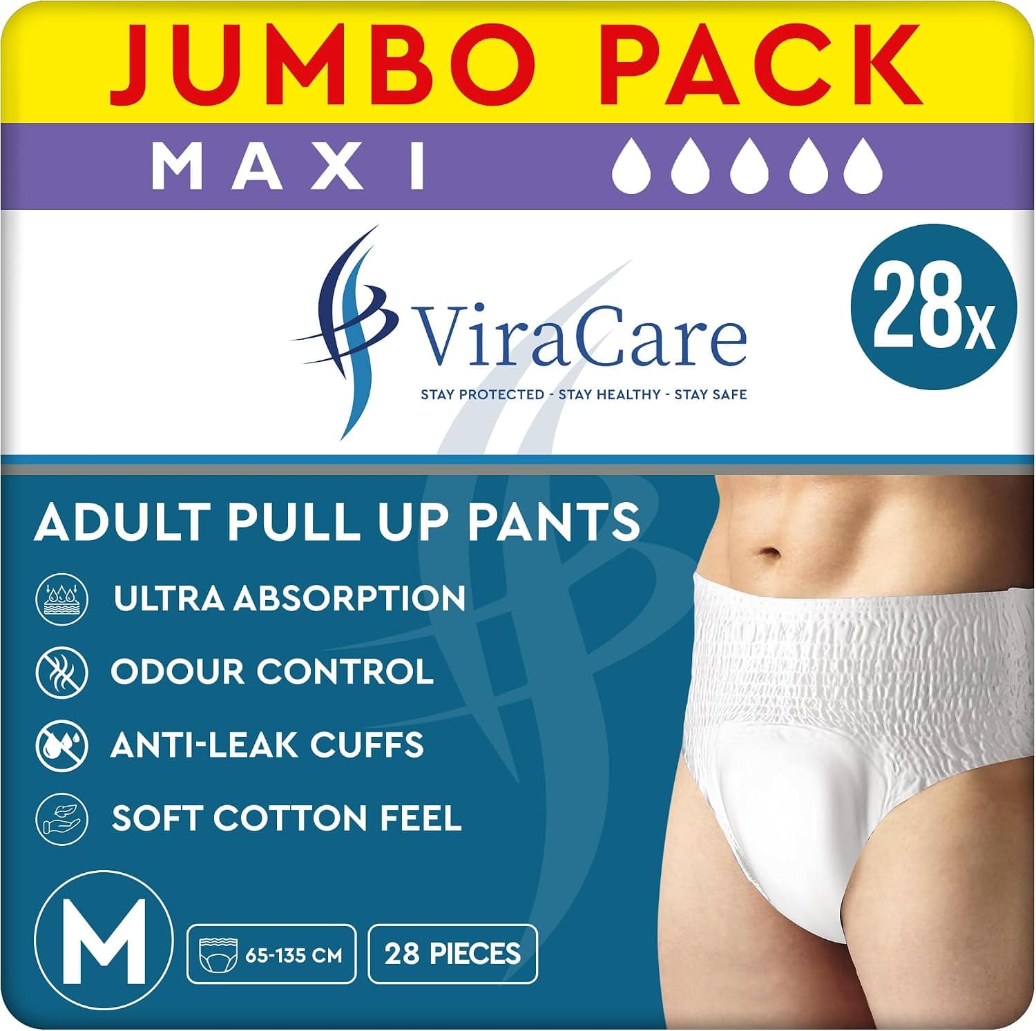 28 x Maxi Incontinence Pants Women and Men, Adult Nappies