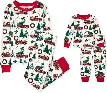 The Children's Place unisex-baby Family Matching, Christmas and Holiday Pajama Sets, Cotton