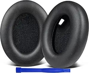 SOULWIT Replacement Earpads for Sony WH-1000XM4 (WH1000XM4) Headphones, Ear Pads Cushions with Noise Isolation Foam, Added Thickness, Without Affecting Sensor - Black