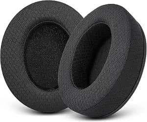 Upgraded Replacement Earpads Cushions for HyperX Cloud/Alpha, Audio Technica M50X/M40X, Turtle Beach Stealth 400/600 & More - Ear Pads with Breathable Mesh Fabric/Added Thickness/Memory Foam