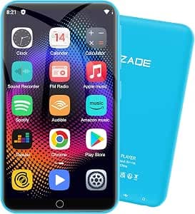 MP3 Player with Bluetooth and WiFi, 80GB Storage& Android OS, 4" Touch Screen Spotify Music&Video Player, Built-in Speaker, FM Radio, MP4 Player for Kids